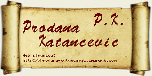 Prodana Katančević vizit kartica